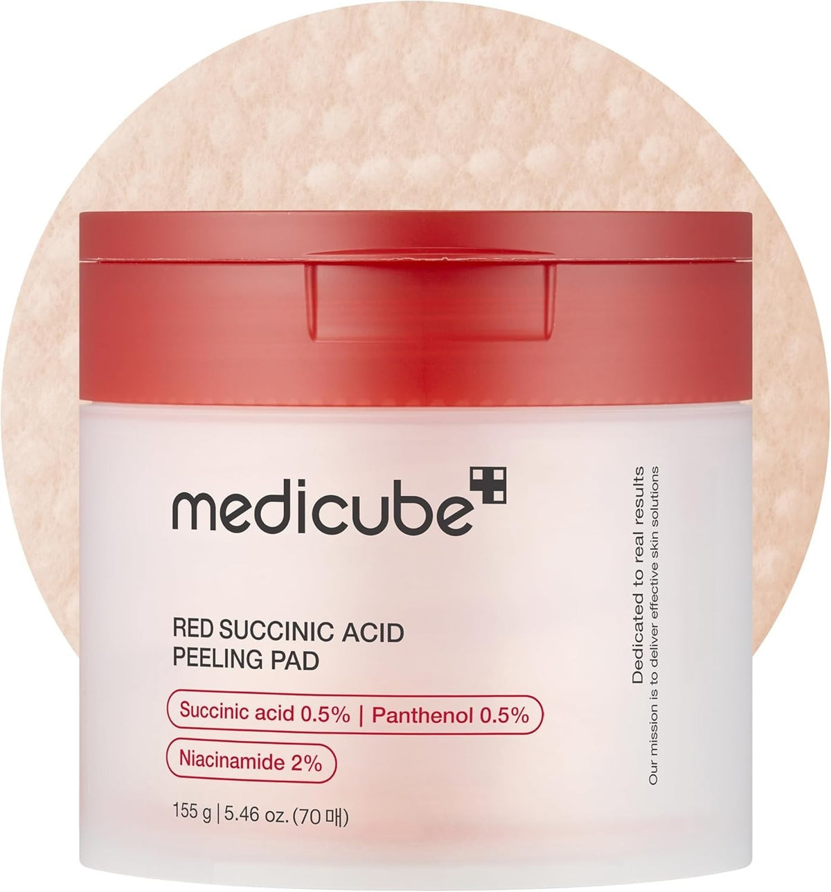 Medicube Red Succinic Acid Peeling Pads 70 unités – Anti-acné, exfoliant AHA/BHA