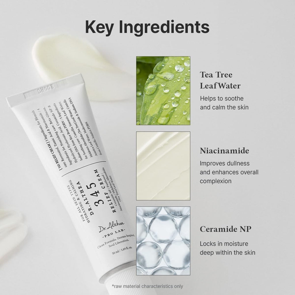 Crème Visage 345 Relief – Hydratante, Apaisante, Niacinamide & PDRN – 50 ml Vegan