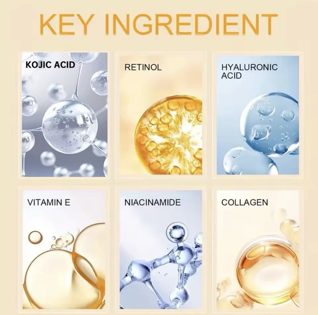 YOUNGCOME Sérum 60 ml + Crème 60 g Kojic Acid – Éclaircissant Taches Foncées