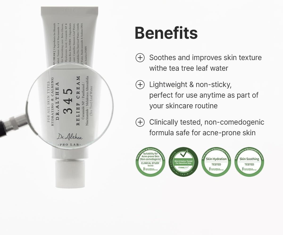 Crème Visage 345 Relief – Hydratante, Apaisante, Niacinamide & PDRN – 50 ml Vegan