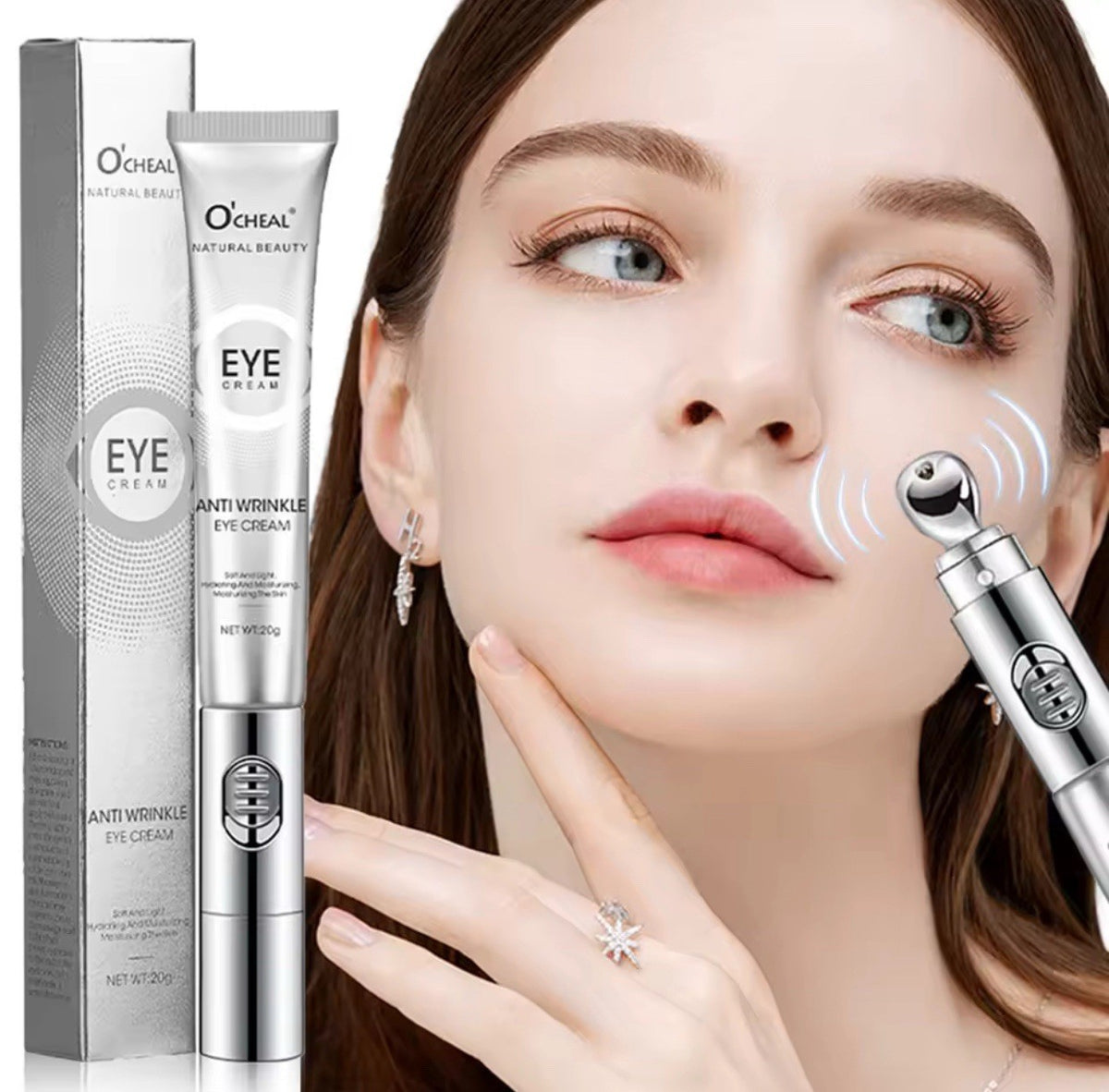 Crème Yeux Électrique OCHEAL – Anti-Rides, Anti-Poches, Acide Hyaluronique, 20g