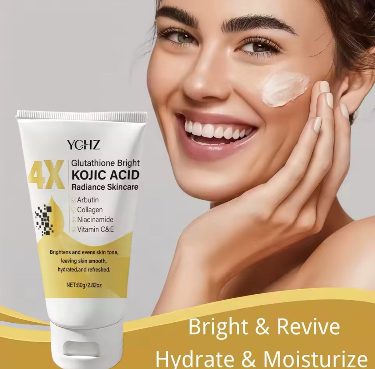Crème Kojic Acid 80g – Anti‑Taches & Éclat – Niacinamide, Arbutin, Vit C