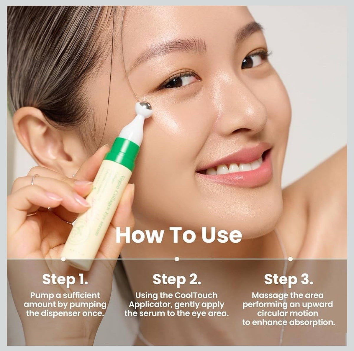 AXIS‑Y Gel Effet Frais Contour des Yeux & Visage – Collagène Vegan, Bille Métal