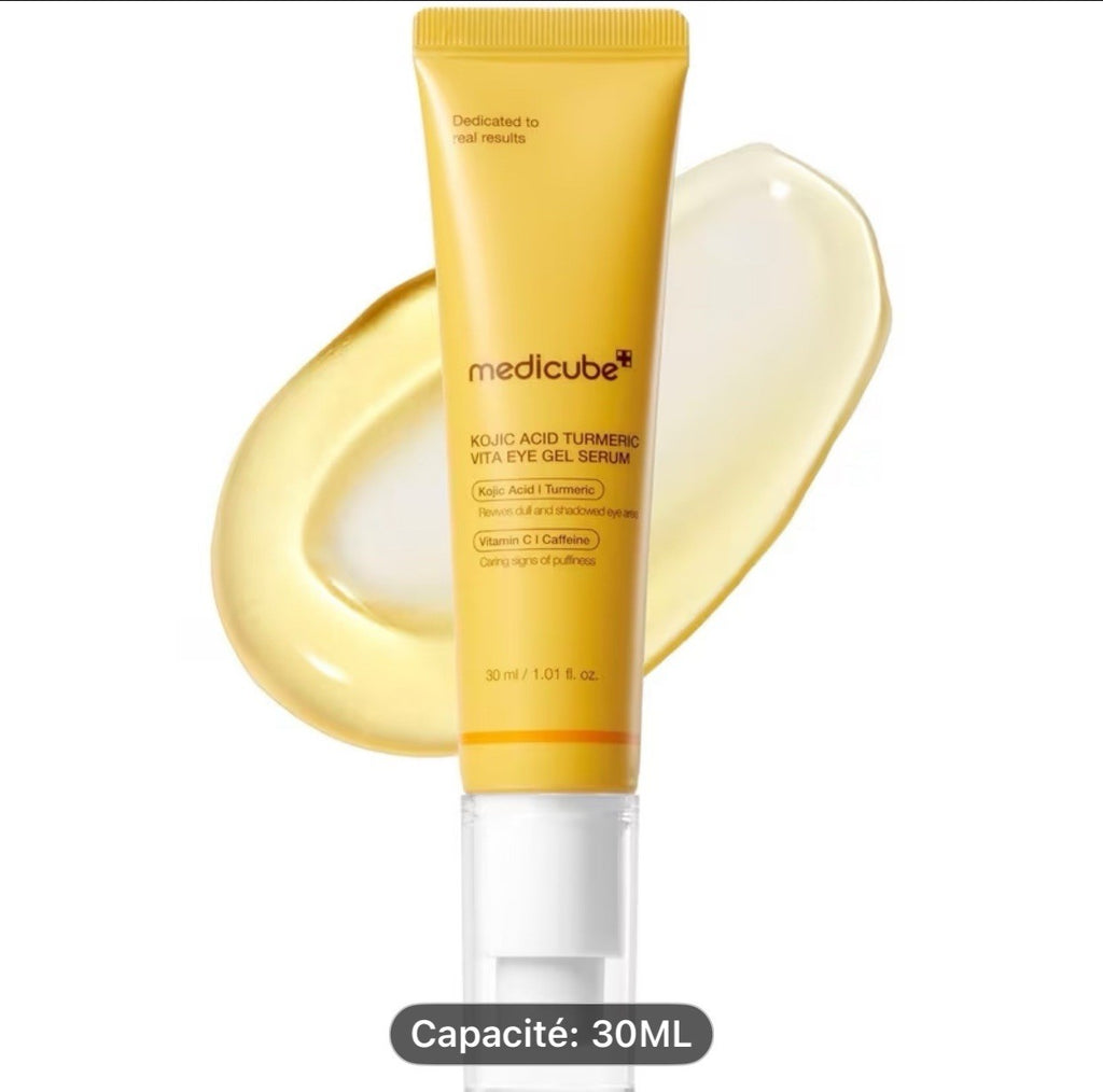 MEDICUBE Gel Contour des Yeux Curcuma Acide Kojic Rétinol Caféine 30 ml