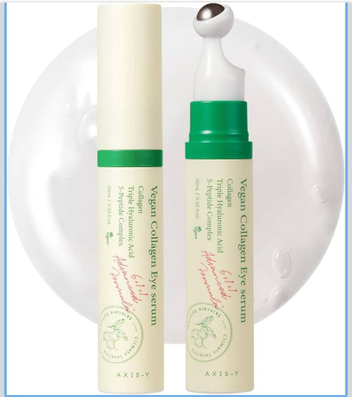 AXIS‑Y Gel Effet Frais Contour des Yeux & Visage – Collagène Vegan, Bille Métal