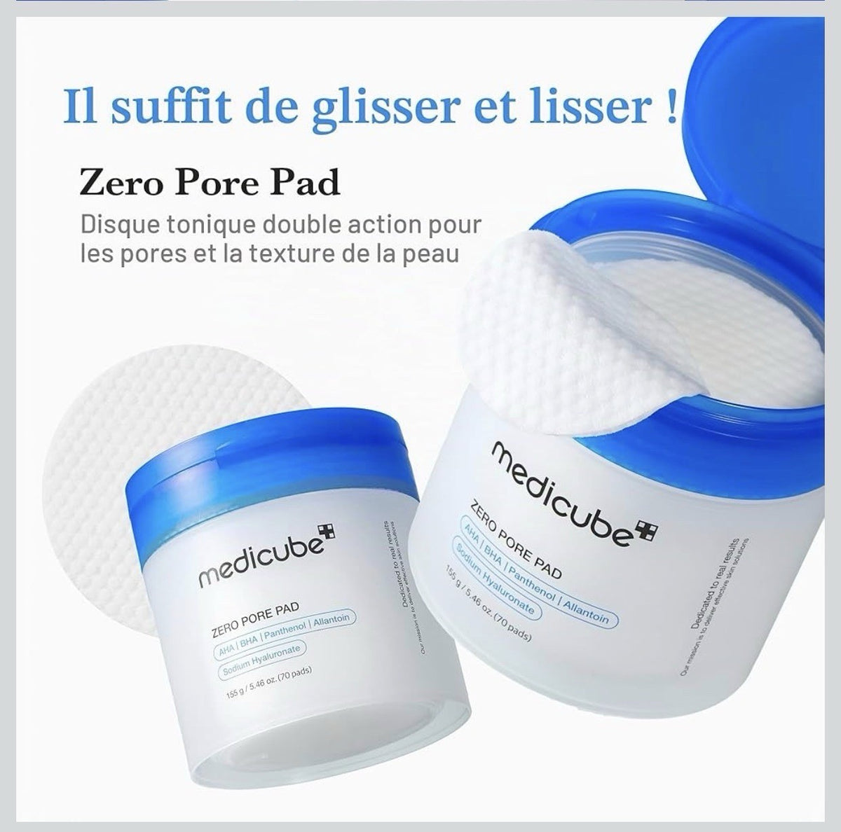Medicube Zero Pore Pads 2.0 – AHA 4,5% & BHA – 70 Pads – Pores Affinés Peau Lisse